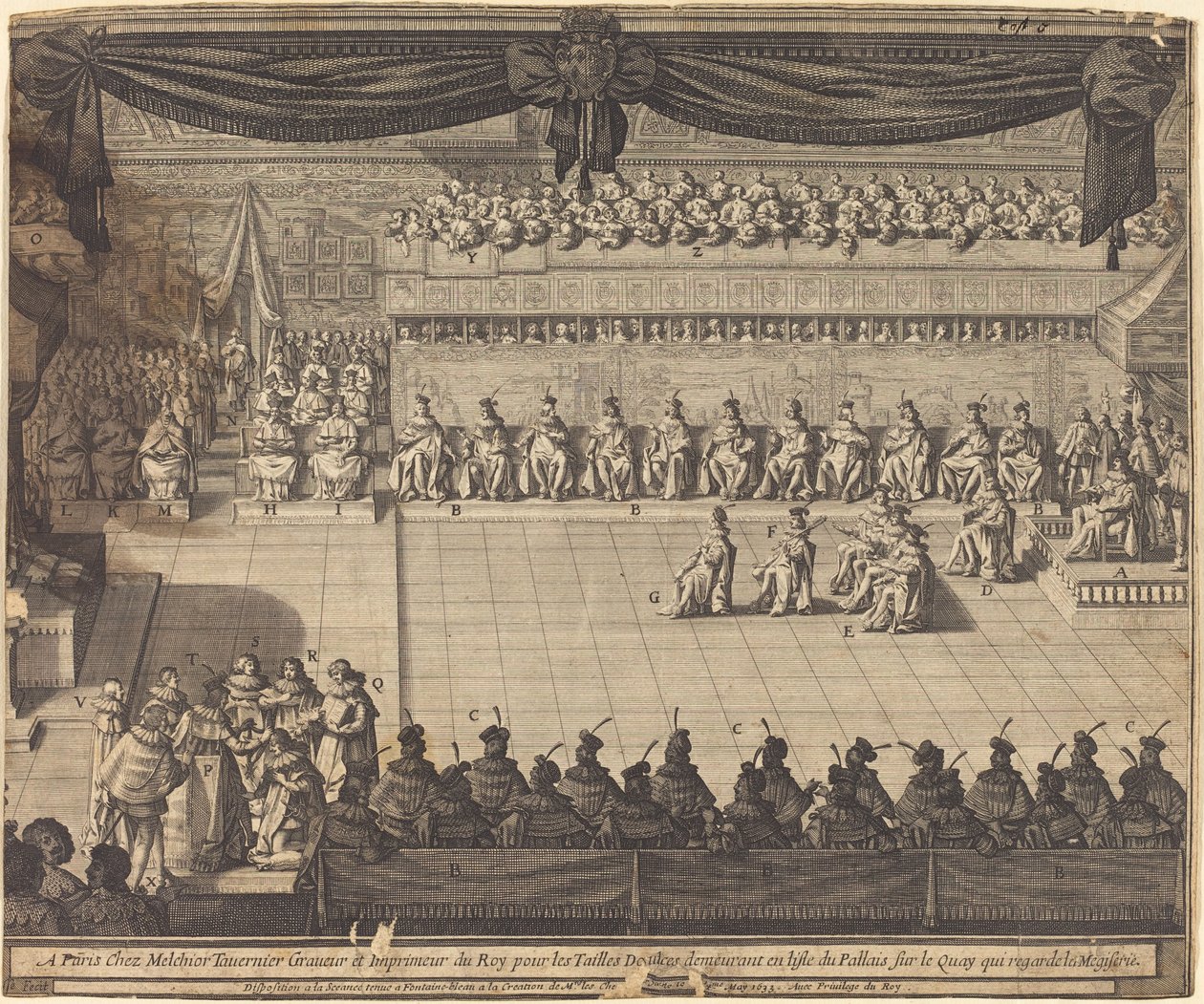 Møte i kapellet i Fontainebleau av Abraham Bosse