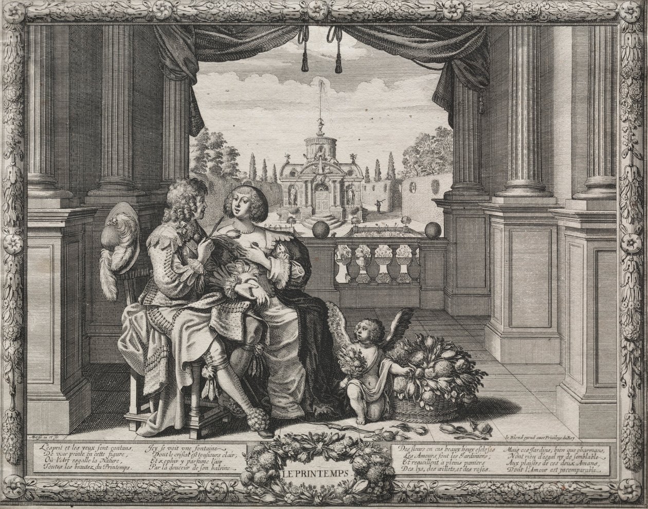 De fire årstidene: Våren, 1635. av Abraham Bosse