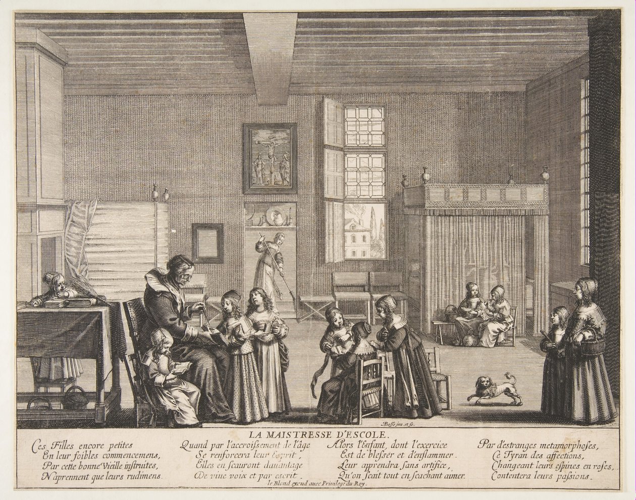 Skolefruen, ca. 1638. av Abraham Bosse