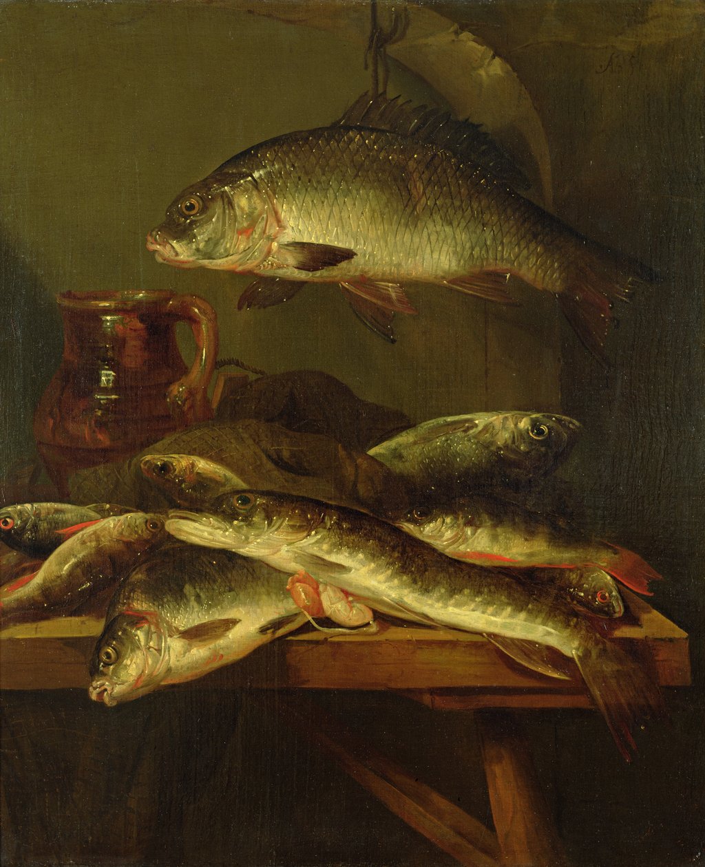 Stilleben med karpe av Abraham Hendricksz van Beyeren