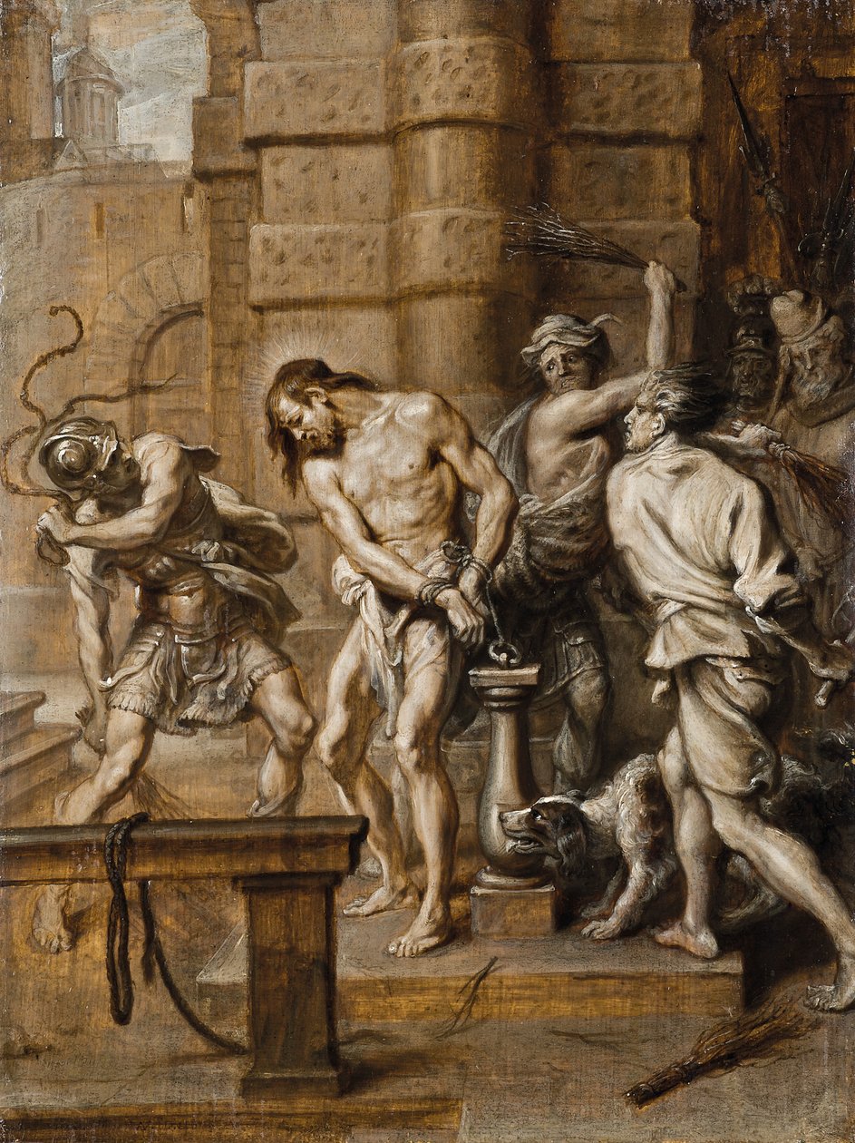 The Flagellation, en brunaille av Abraham Jansz. van Diepenbeeck
