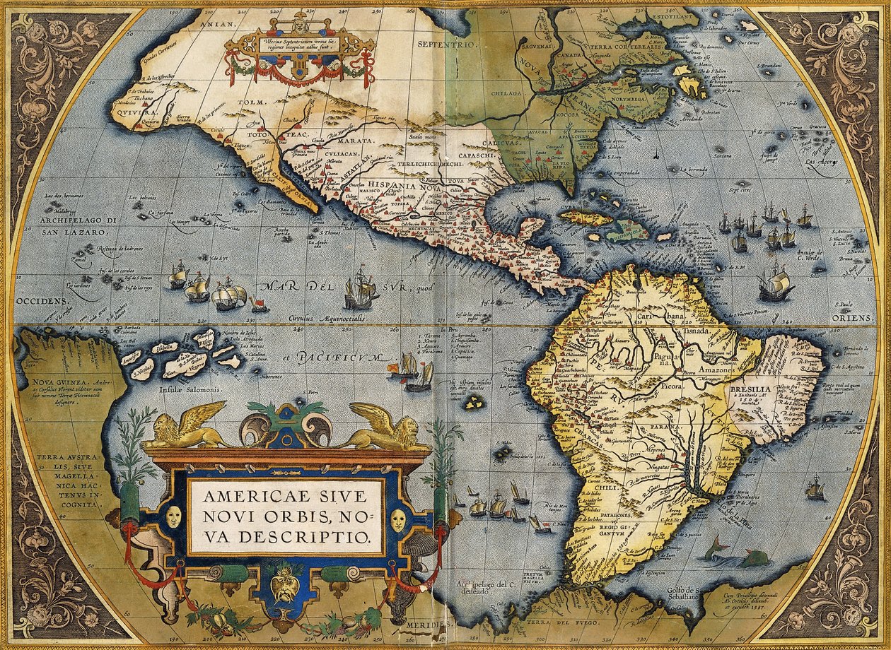 Et kart over Amerika, 1612 av Abraham Ortelius