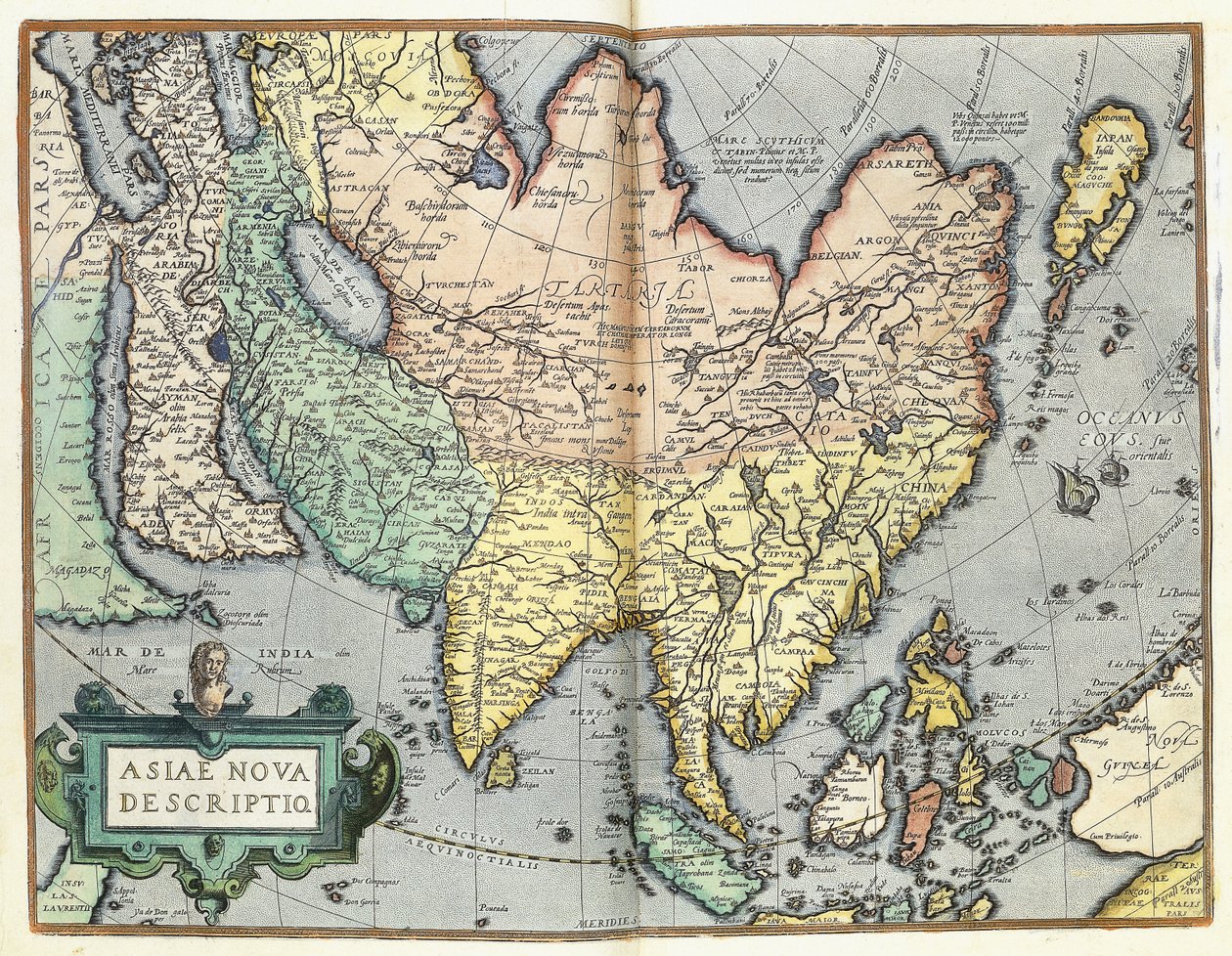 Asia, 1592 av Abraham Ortelius