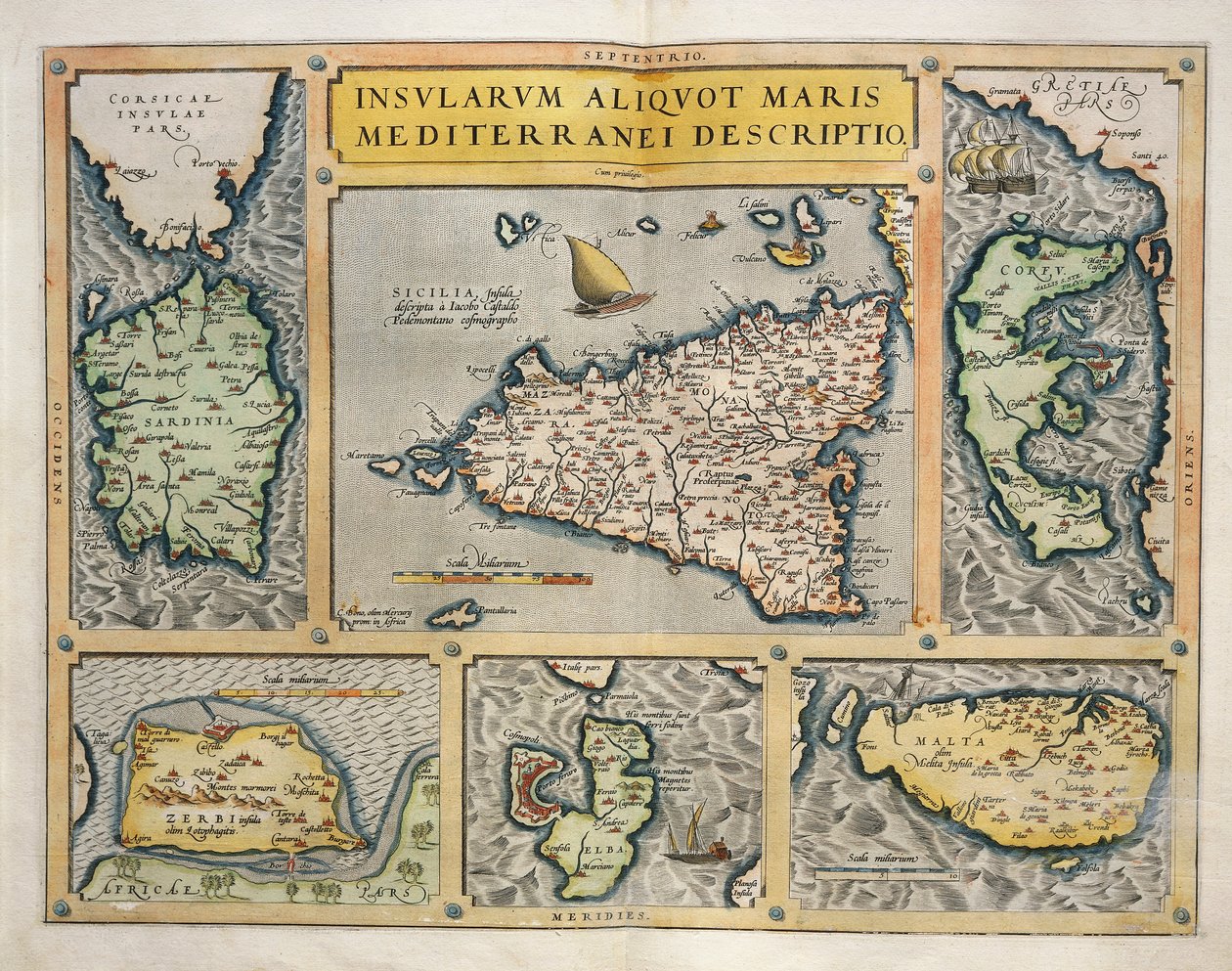Kart over Middelhavsøyene av Abraham Ortelius