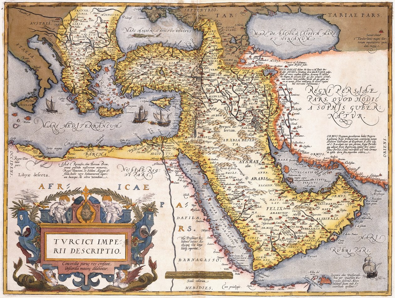 Kart over det tyrkiske riket, av Abraham Ortelius