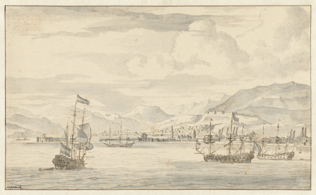 Utsikt over Smyrna (Izmir) av Abraham Storck