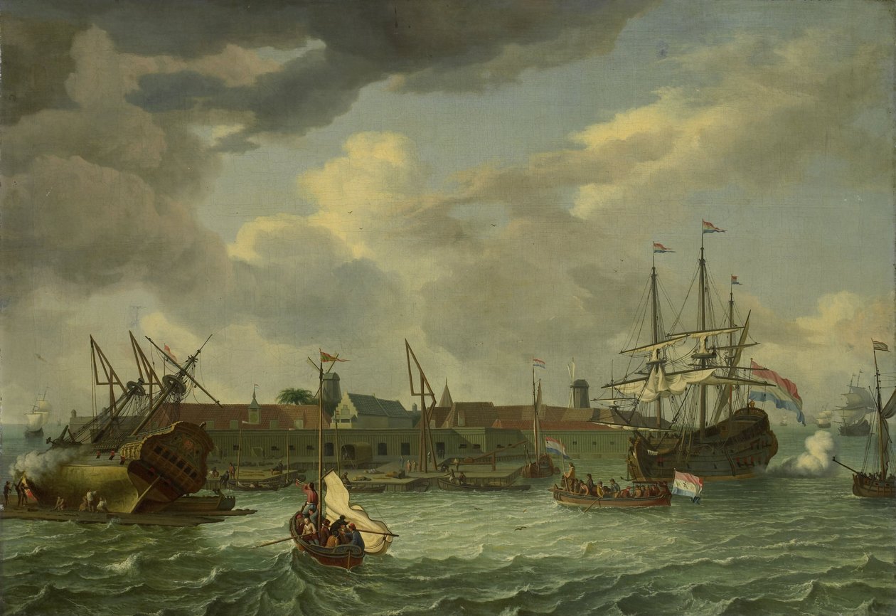 Øya Onrust nær Batavia av Abraham Storck