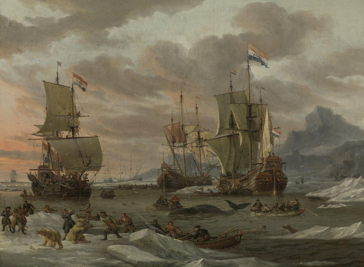 Hvalfangstområder i Polhavet av Abraham Storck