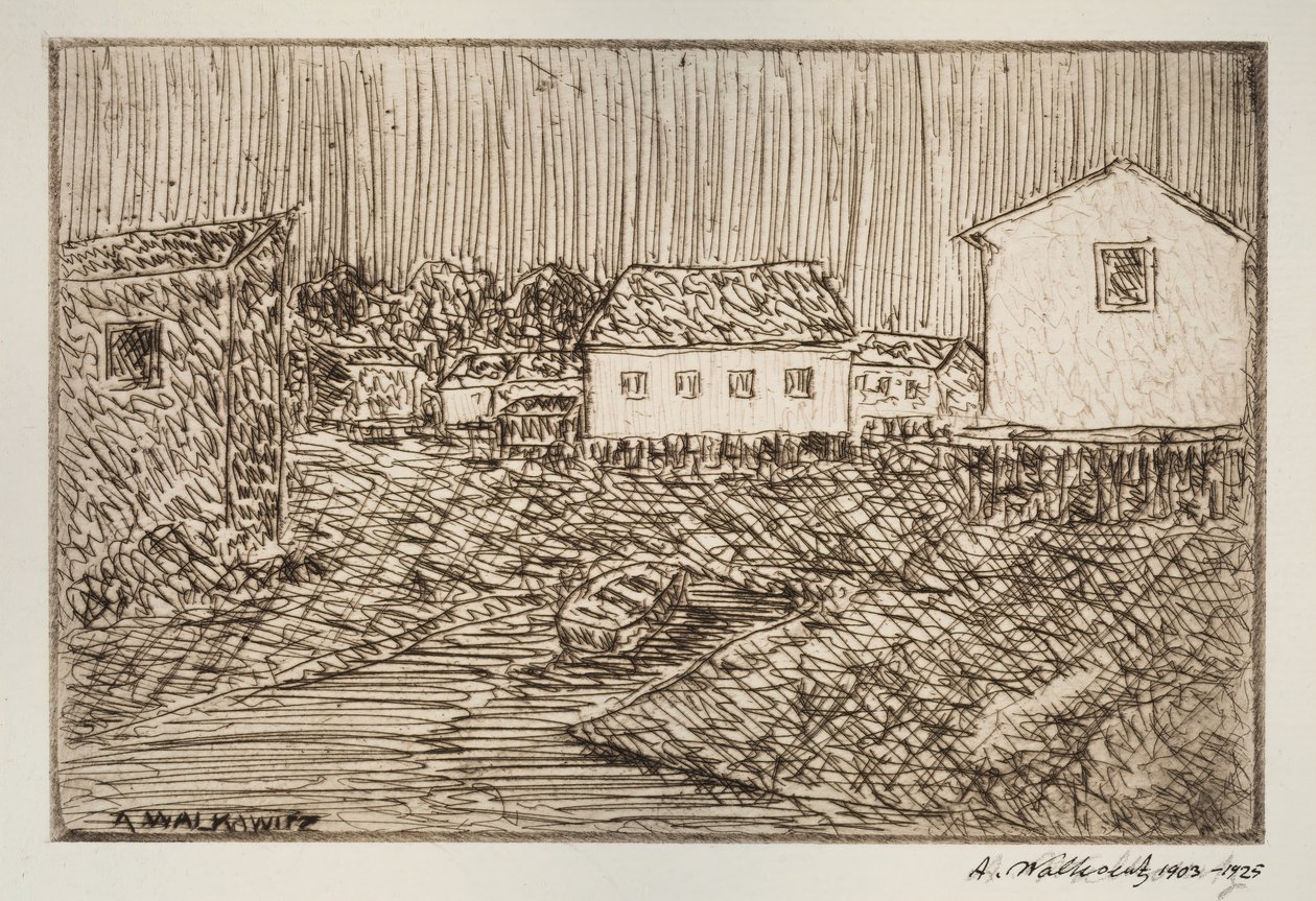Gatescene, bygning eller portrett, 1902-1905. av Abraham Walkowitz