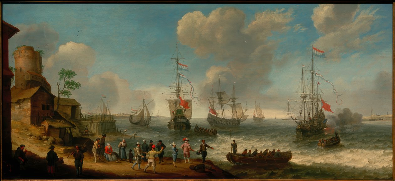 Hollandske skip i en elvemunning av Abraham Willarts