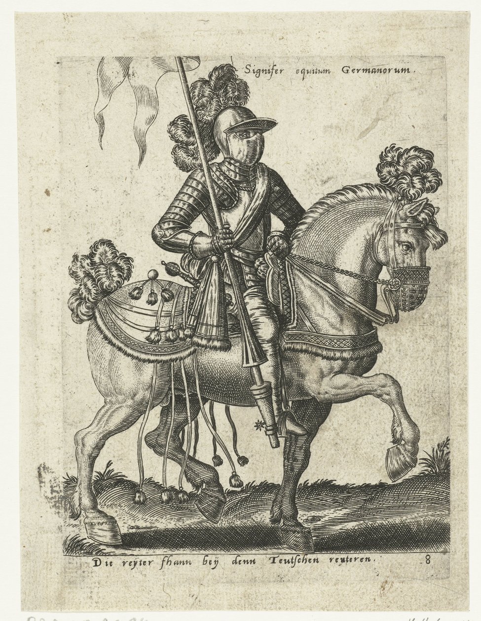 Tysk rytter i rustning av Abraham de Bruyn (attributed to)