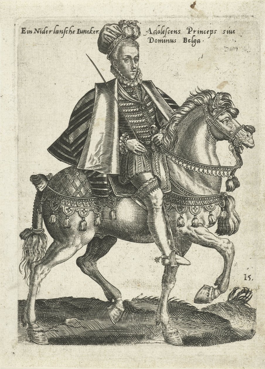 Nederlandsk godseier til hest av Abraham de Bruyn (attributed to)