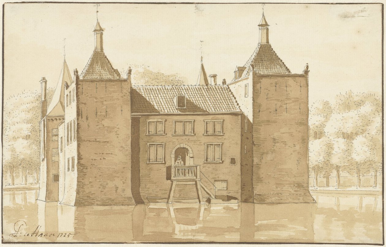 Hus Ilpenstein, Ilpendam, bakfra av Abraham de Haen (II)