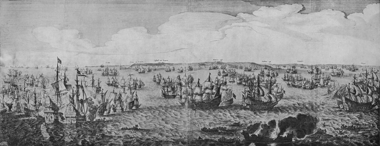 Battle in the Downs, c1639 av Abraham de Verwer