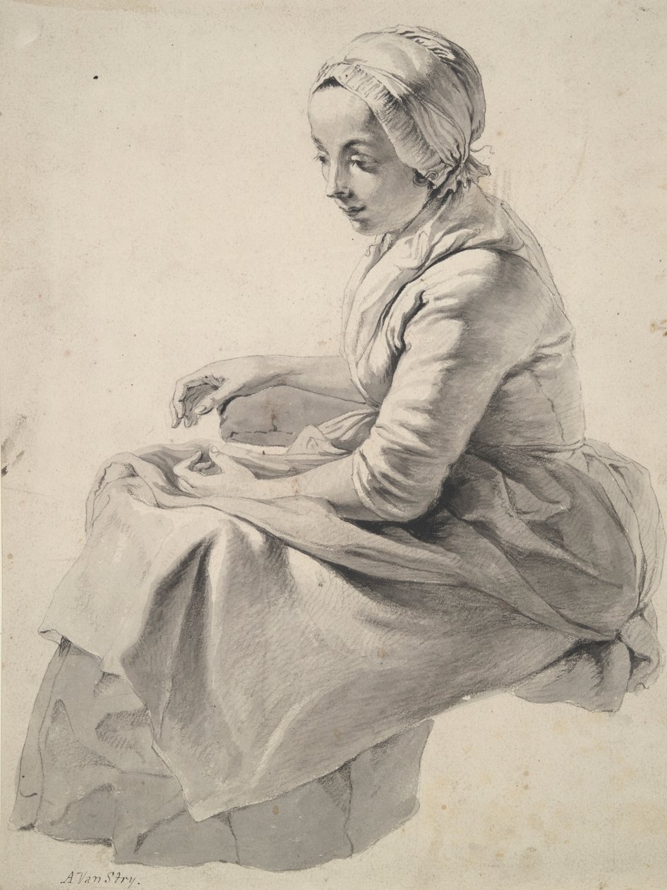 Sittende kvinne av Abraham van Strij