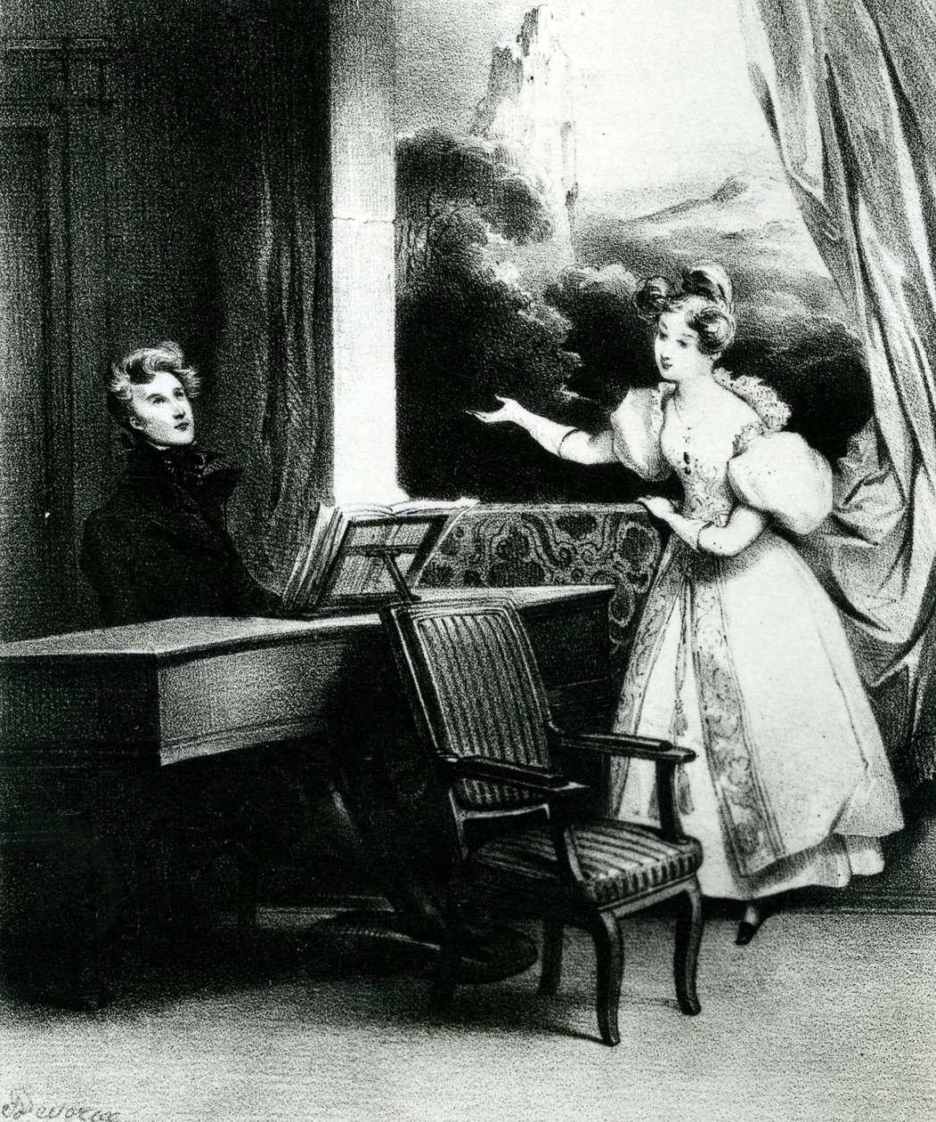 Kunstneren, 1831 (litografi) av Achille Devéria
