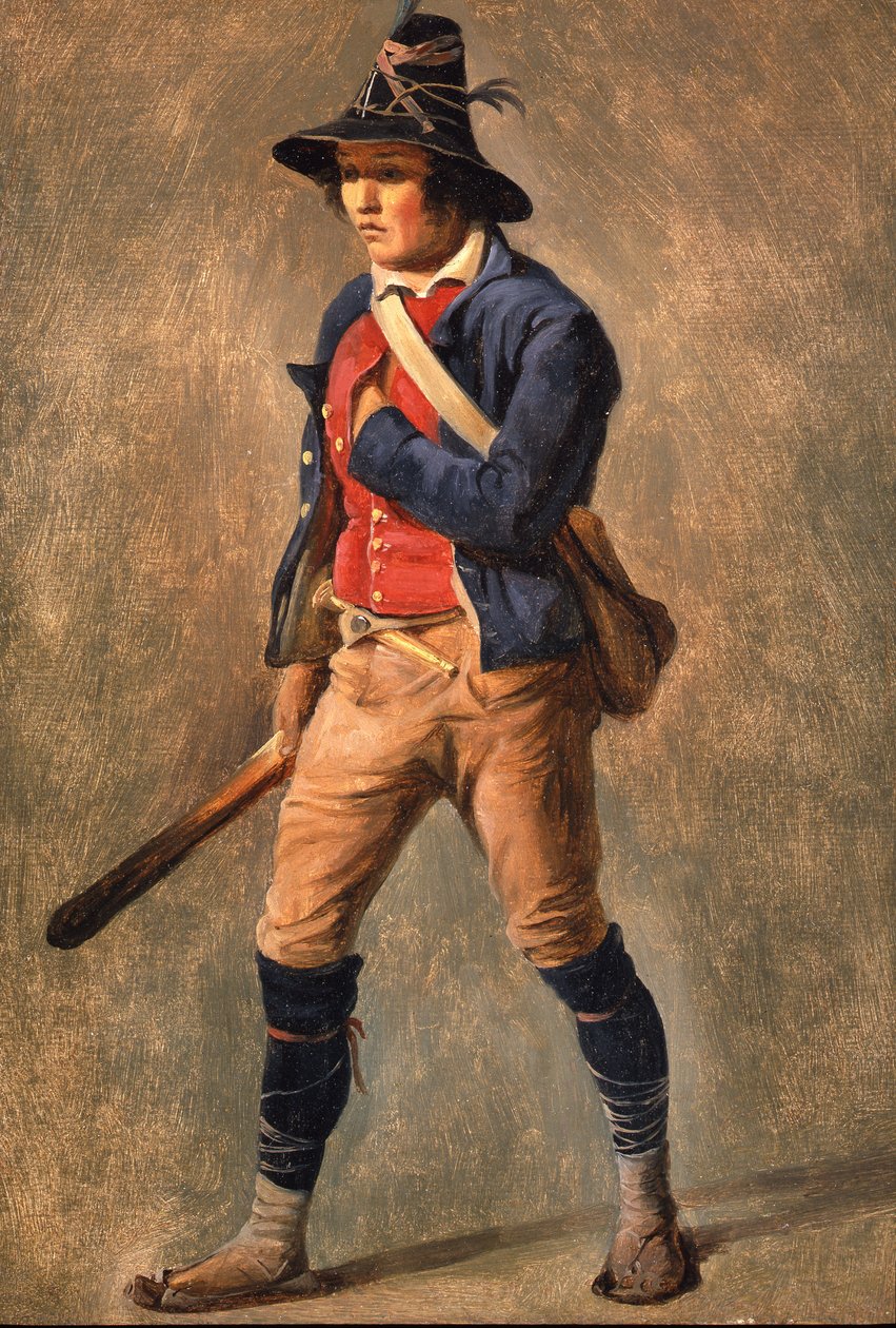 En av et par italienske studier, 1820 (olje på papir lagt på lerret) av Achille Etna Michallon