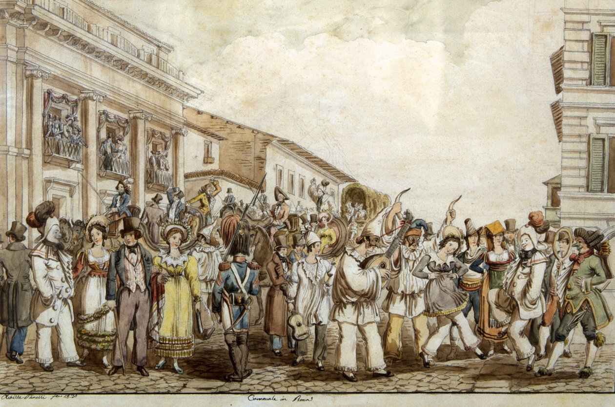 Karneval i Roma, 1830 av Achille Pinelli