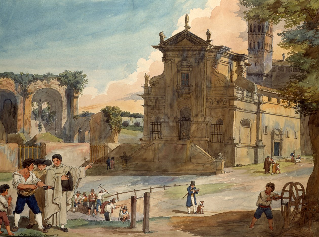 Fasade til kirken St. James of the Incurables, 1833 av Achille Pinelli