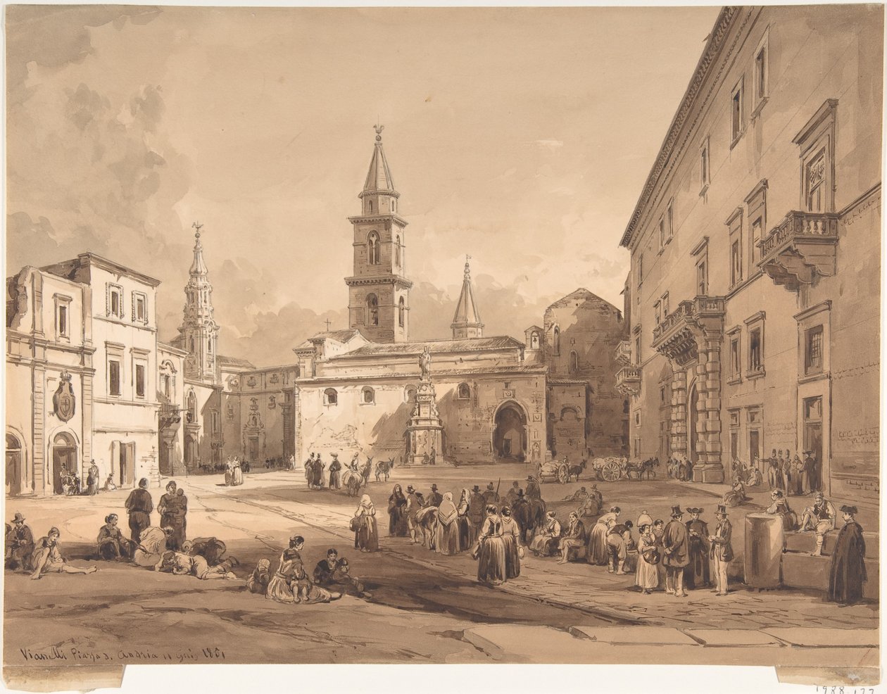 Stortorget i Andria av Achille Vianelli