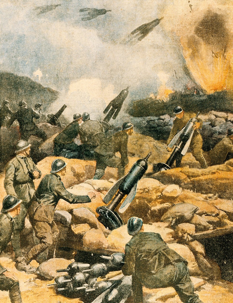 Bombing av Carso-linjer av Achille Beltrame