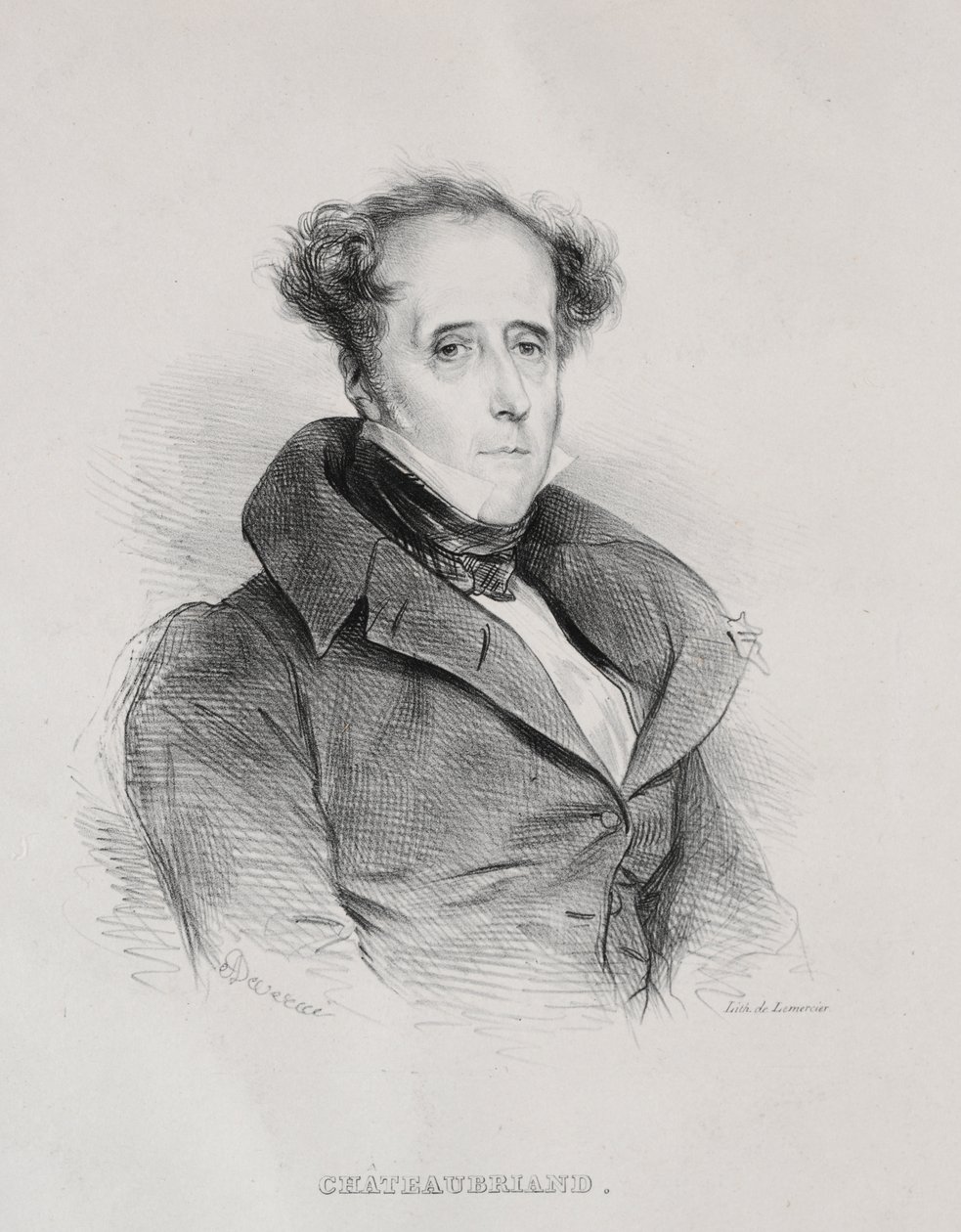 Francois René Auguste Victome de Chateaubriand av Achille Devéria