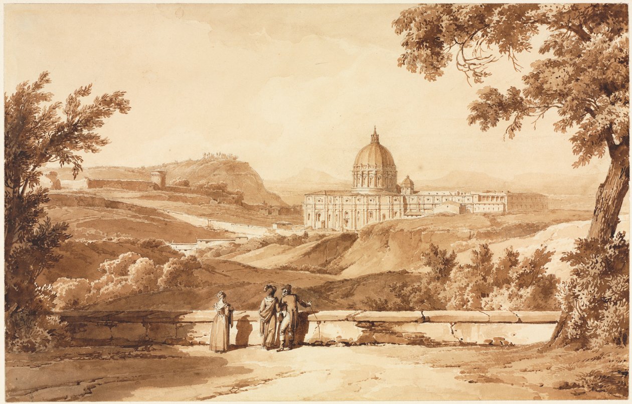 Utsikt over St. Peters, Roma av Achille Etna Michallon