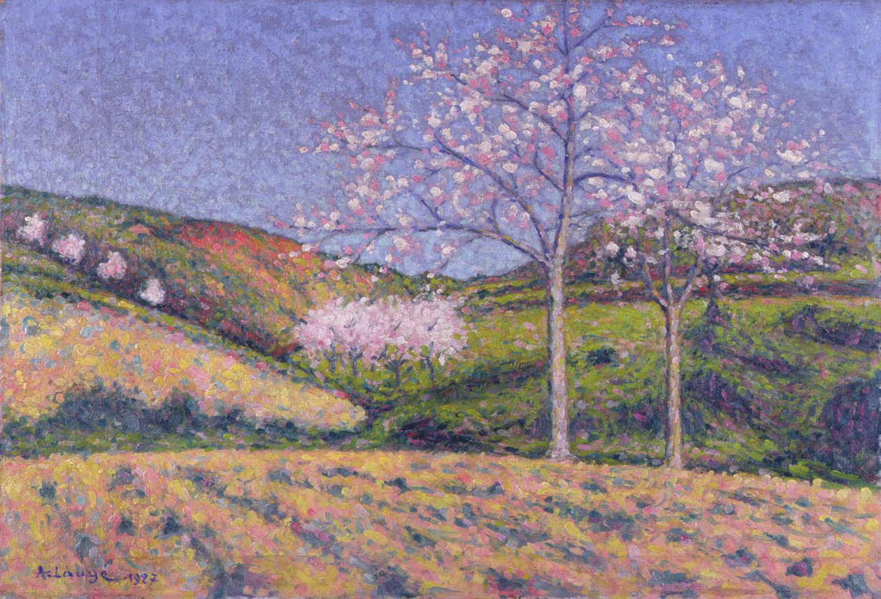 Mandeltrær i blomst av Achille Lauge