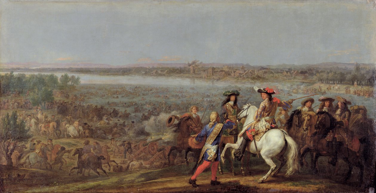 The Crossing of the Rhine, 12. juni 1672 av Adam Frans van der Meulen