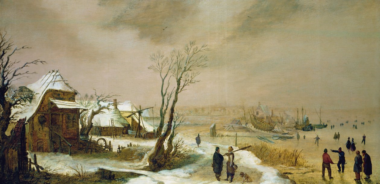 Vinterlandskap, ca. 1611-46 (maleri) av Adam van Breen