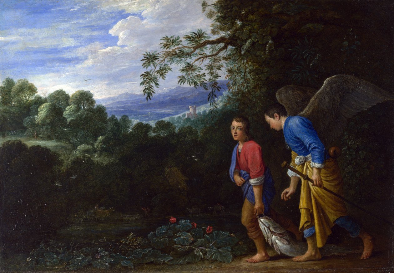 Tobias og erkeengelen Rafael, ca. 1650 av Adam Elsheimer