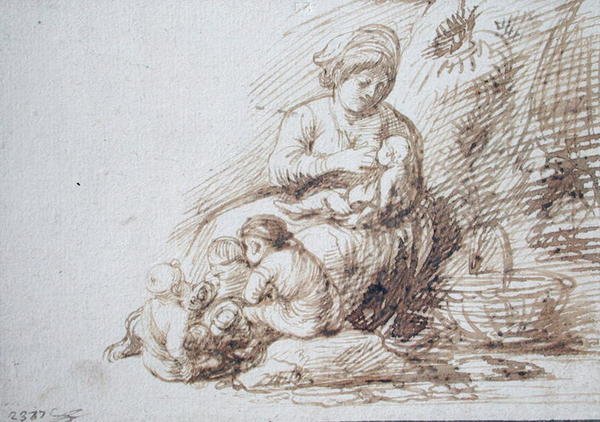 Kvinne som ammer av Adam Elsheimer