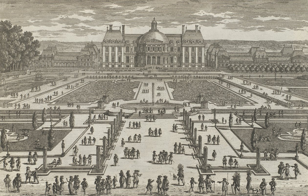 Utsikt over Vaux-Le-Vicomte, 1680-tallet, 1680-tallet. av Adam Perelle