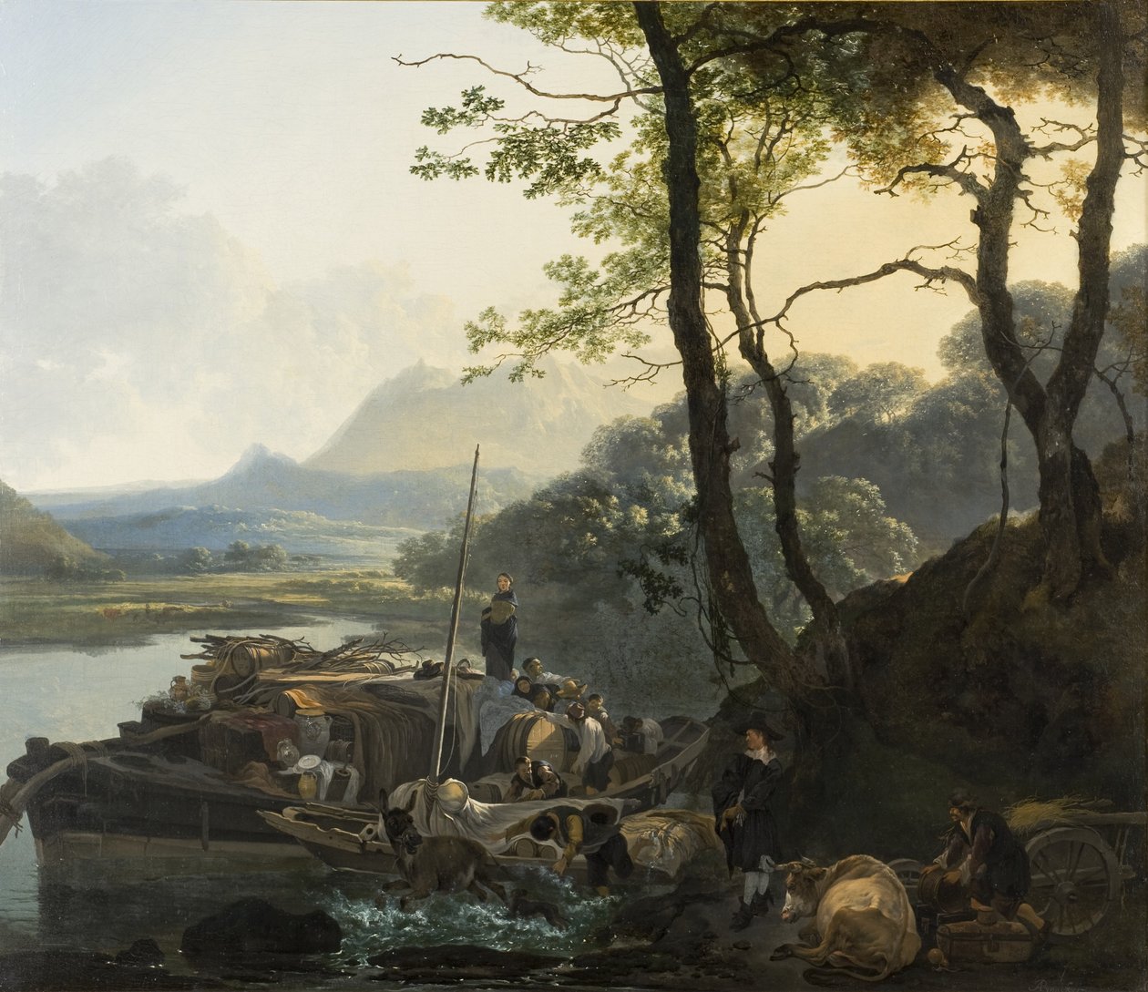 Fergebåten, ca. 1657 av Adam Pynacker