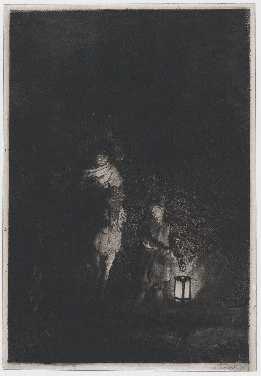 Rytter og gutt med lykt, 1797. av Adam von Bartsch