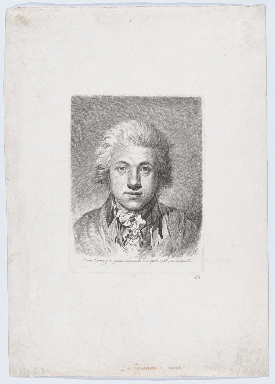 Selvportrett, 1785. av Adam von Bartsch