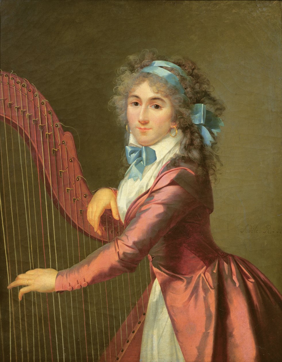 Portrett av en ung harpist av Adele Romany
