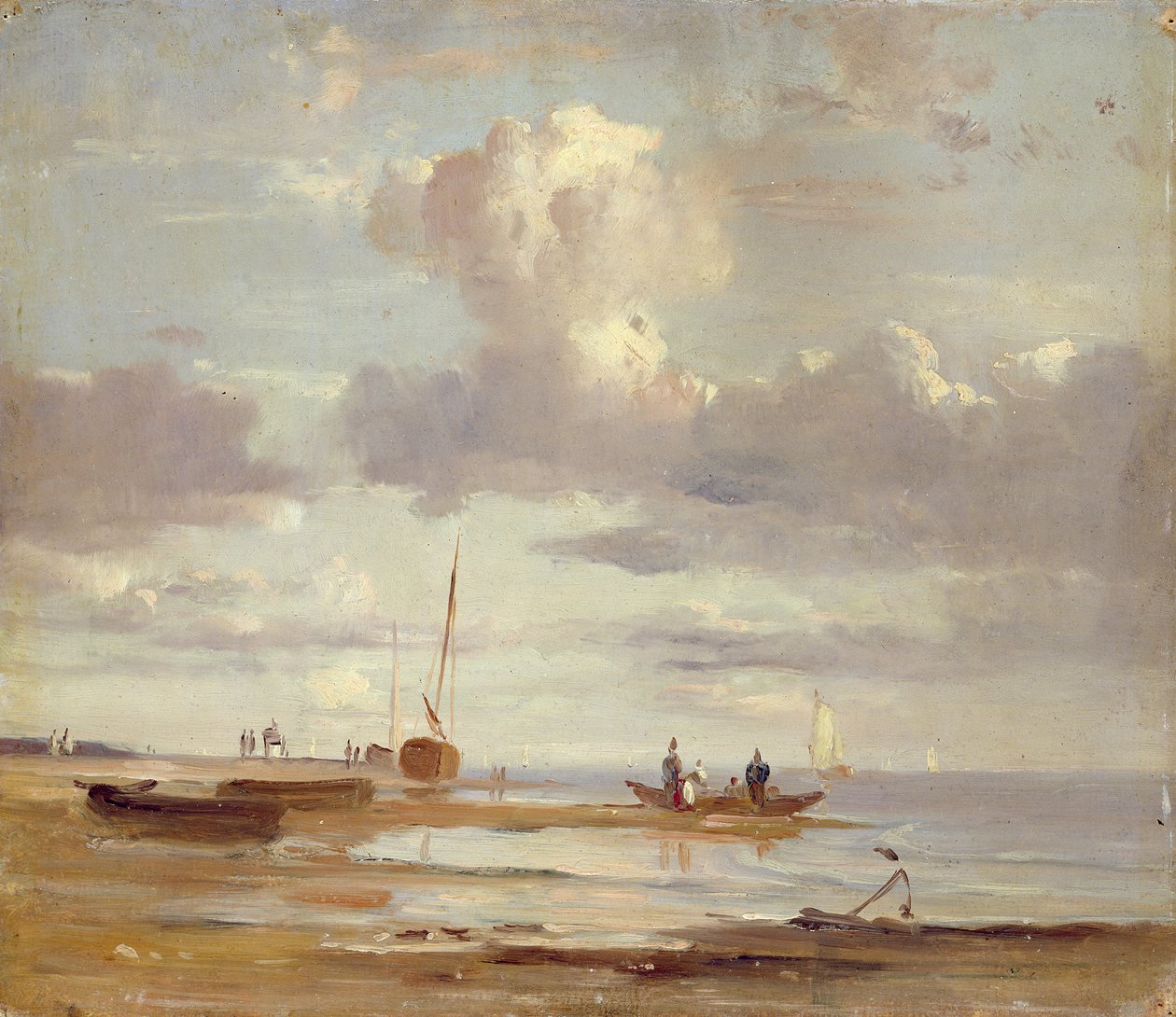 Elben ved Blankenese (olje på papir) av Adolf Vollmer