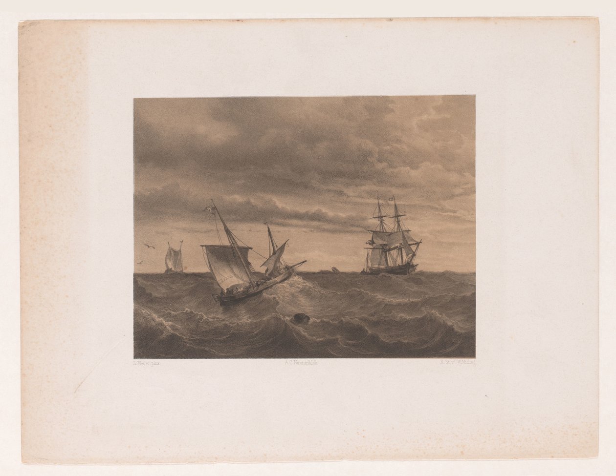 Seilbåter på villhavet av Adolf Carel Nunnink