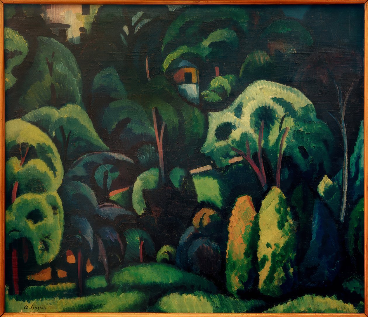 A. Erbslöh, Stor park i Calenberg / Maleri, 1912 av Adolf Erbslöh