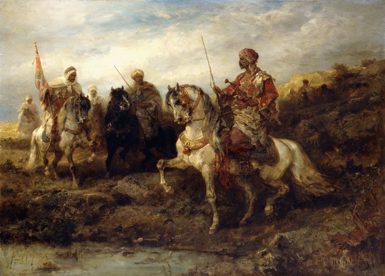 Arabiske krigere til hest, av Adolf Schreyer