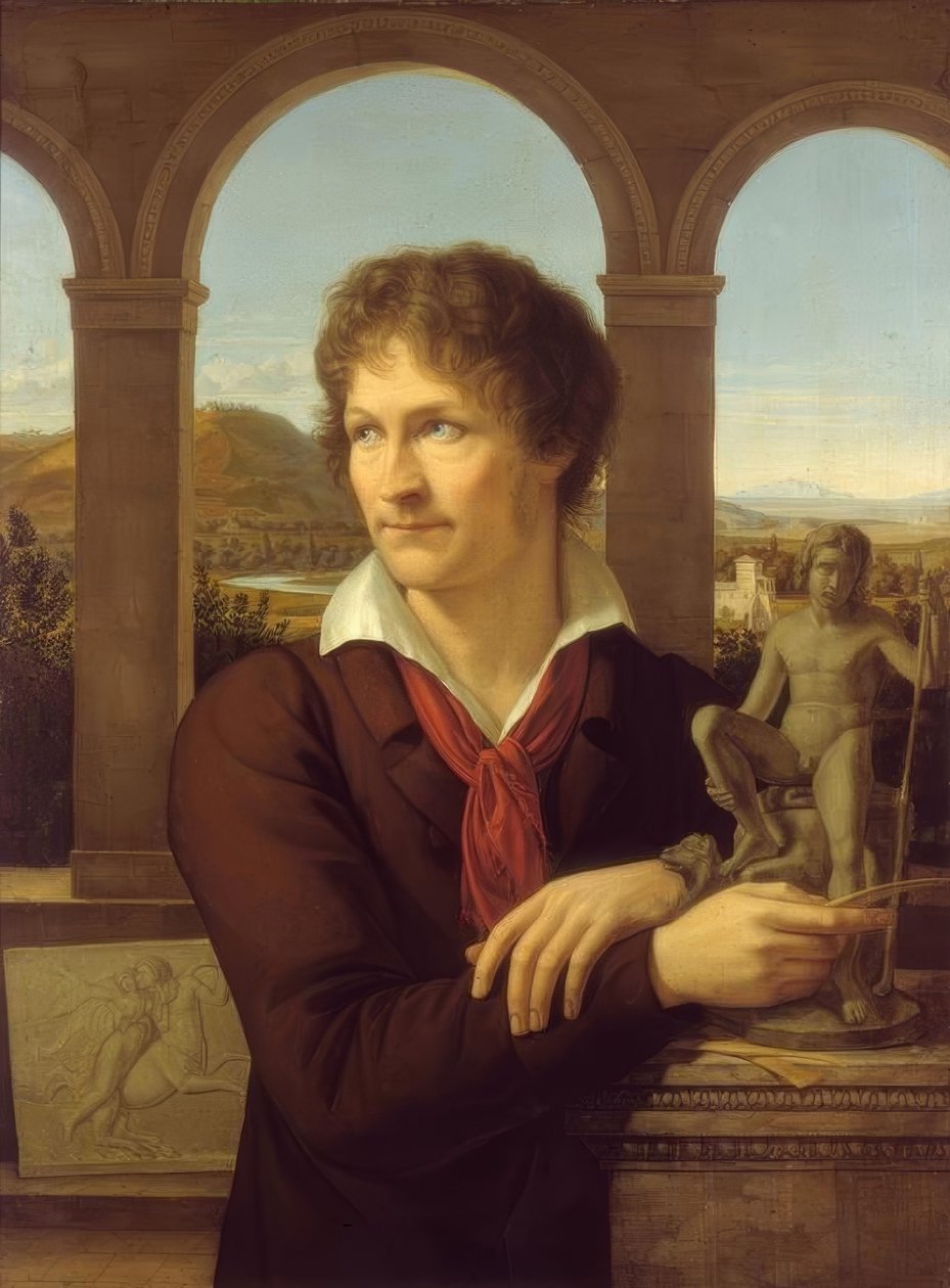 Portrett av billedhuggeren Bertel Thorvaldsen av Adolf Senff