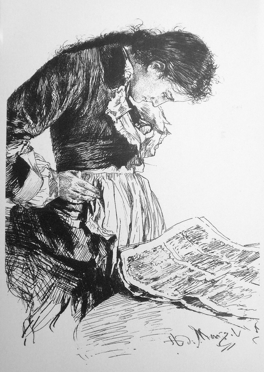 Avisleseren av Adolph Menzel