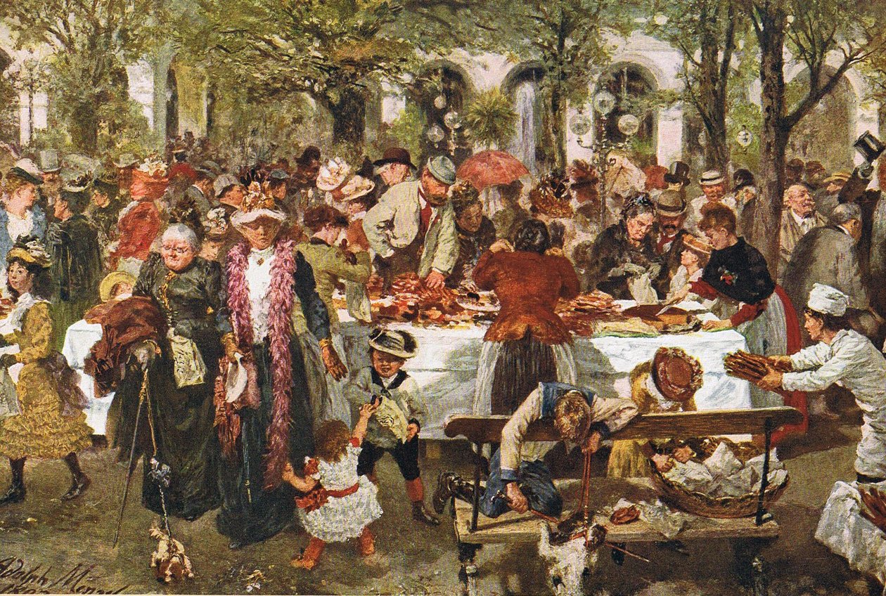 Fint bakeri i spa -hagene i Kissingen av Adolph Menzel