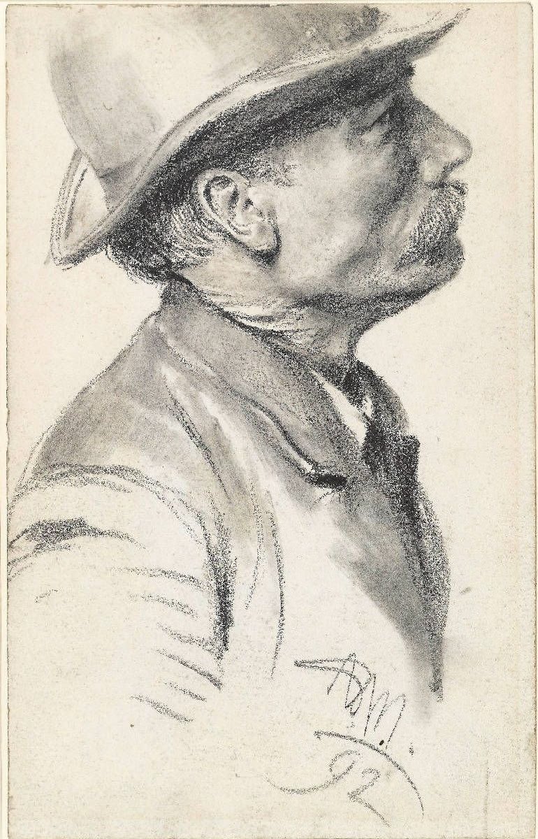 Mustasjert mann i hatt av Adolph Menzel