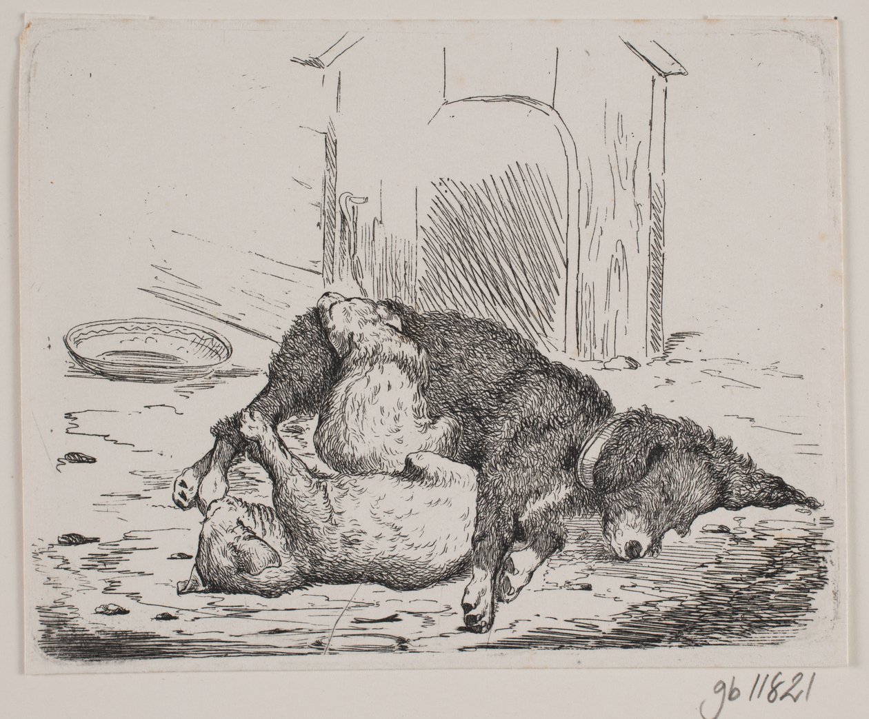 Bringhund med valp av Johan Adolph Kittendorff