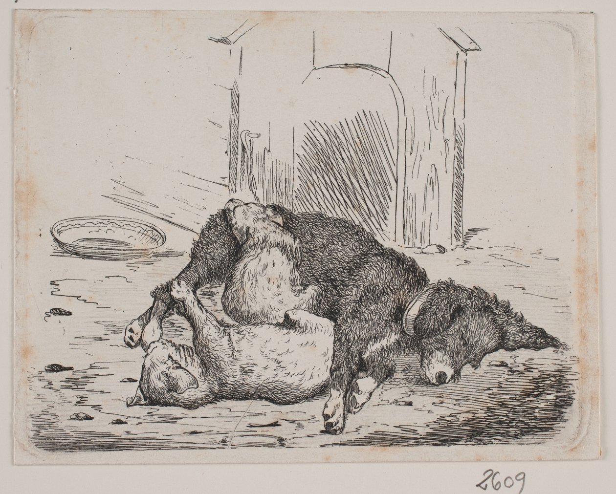 Bringhund med valp av Johan Adolph Kittendorff