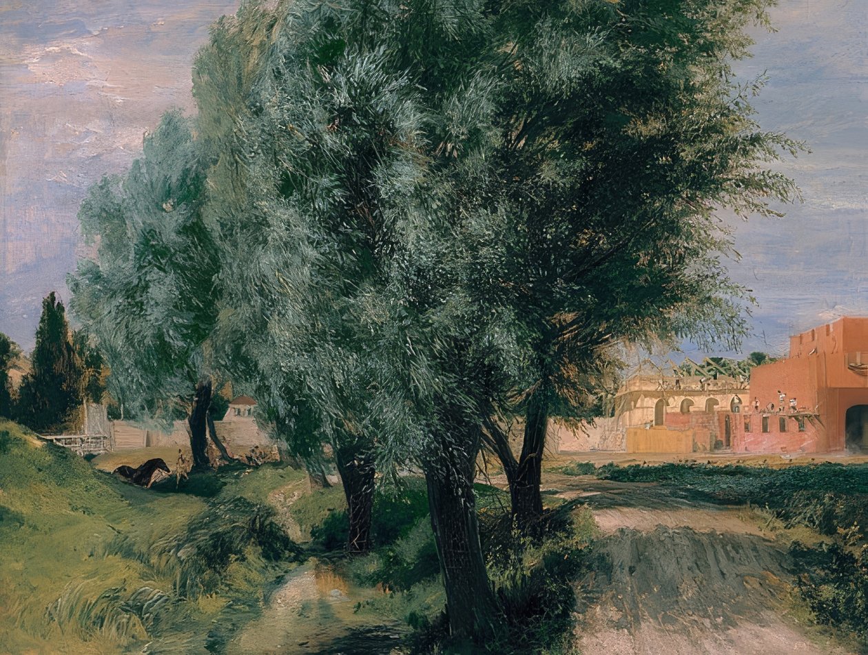 Byggeplass med vier. 1846 av Adolph Menzel
