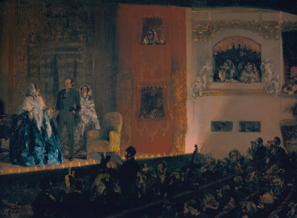 Gymnase Theatre i Paris, 1856 av Adolph Menzel