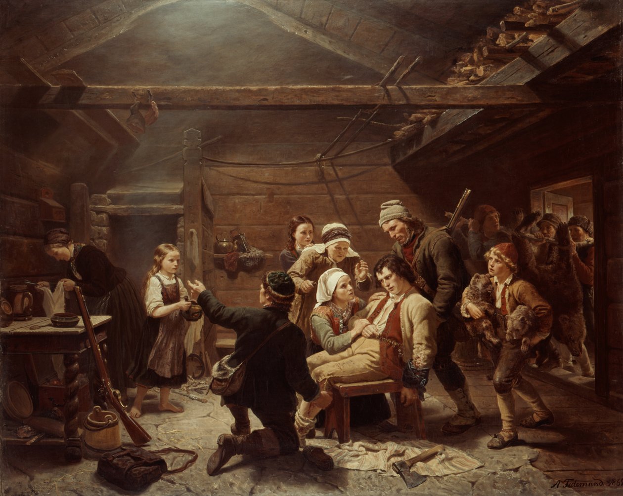 Bjørnjegerne hjemreise av Adolph Tidemand